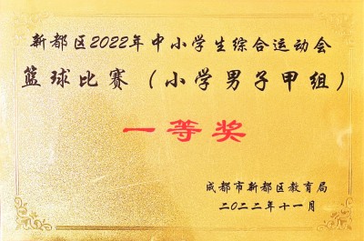 新都區2022年中小學綜合運動會籃球比賽一等獎（男子甲組）